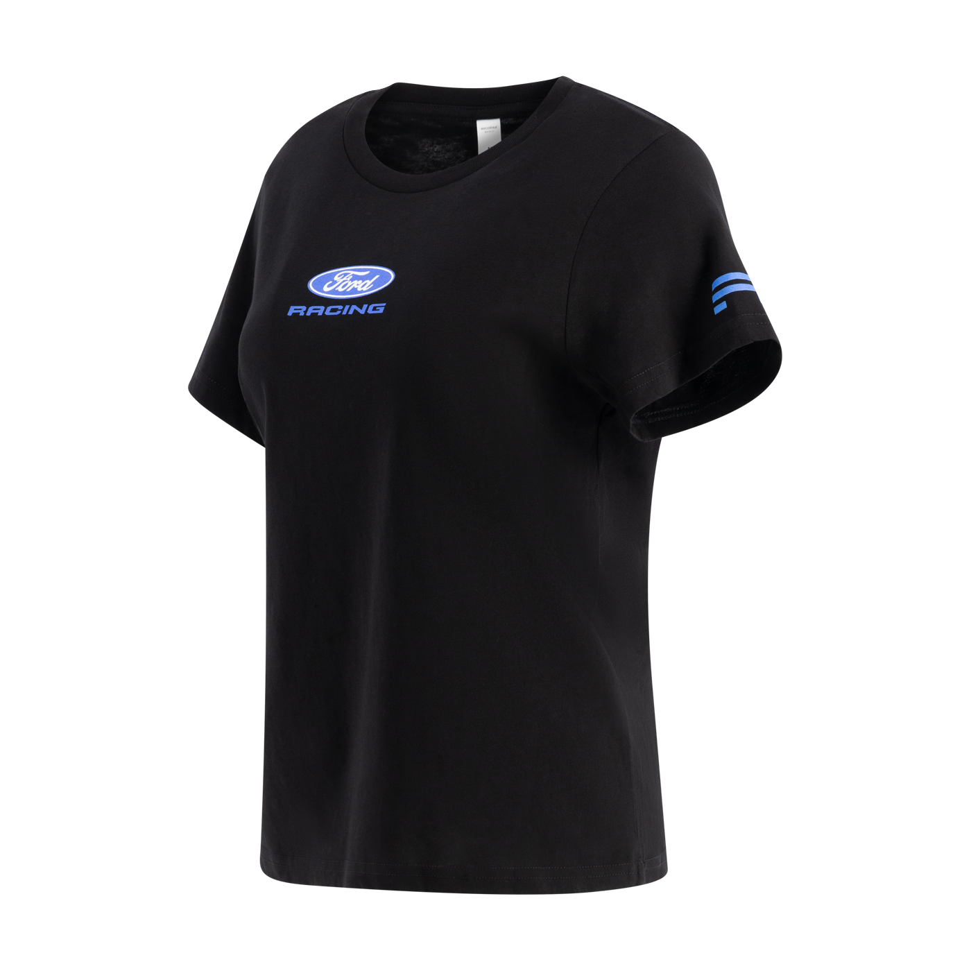 Black t-shirt with Ford Racing logo on a white background