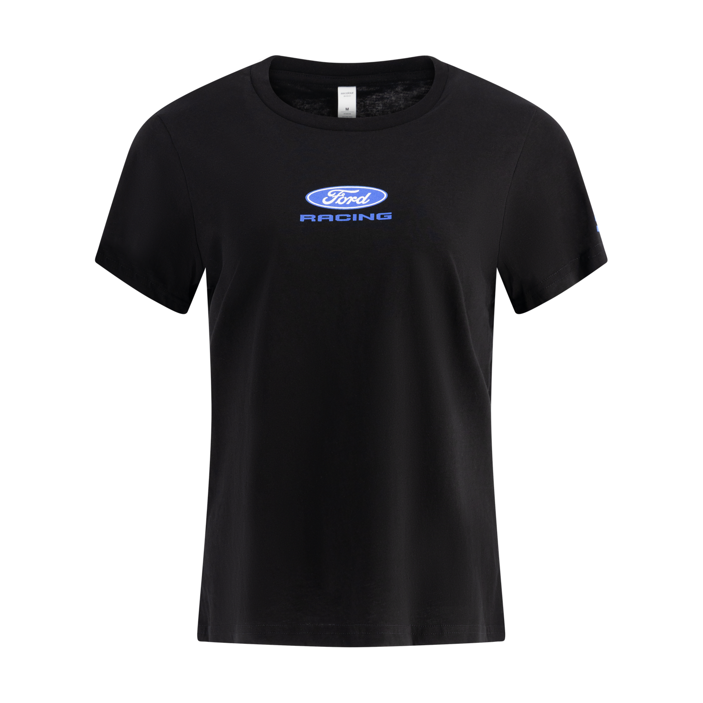 Black t-shirt with Ford Racing logo on a white background