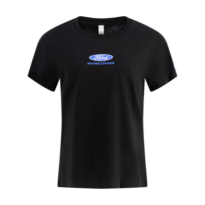 Black t-shirt with Ford Racing logo on a white background