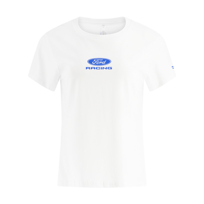 White t-shirt with Ford Racing logo on a white background