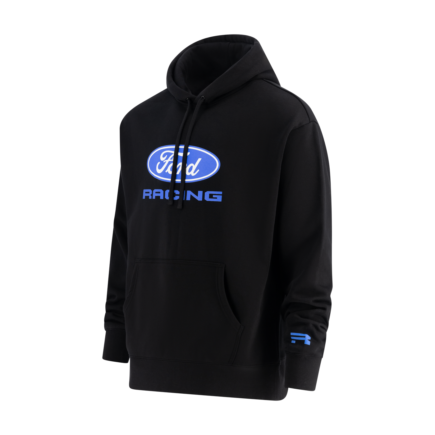 Black hoodie with Ford Racing logo on a white background
