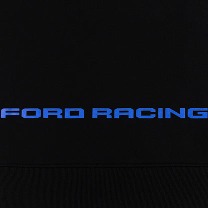 Black sweatshirt with blue 'Ford Racing' text on a black background
