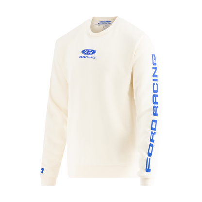 White long-sleeve shirt with Ford Racing logo and text on a white background