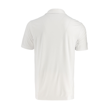 back of white polo shirt