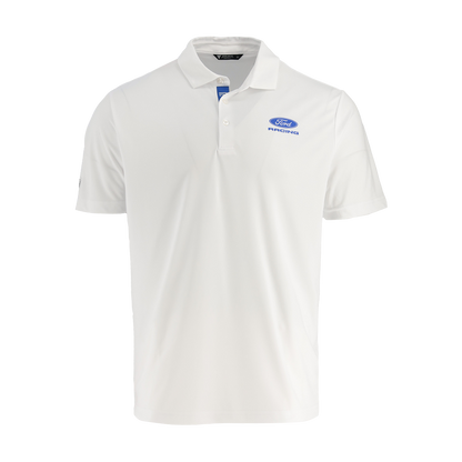 white polo shirt with ford racing logo