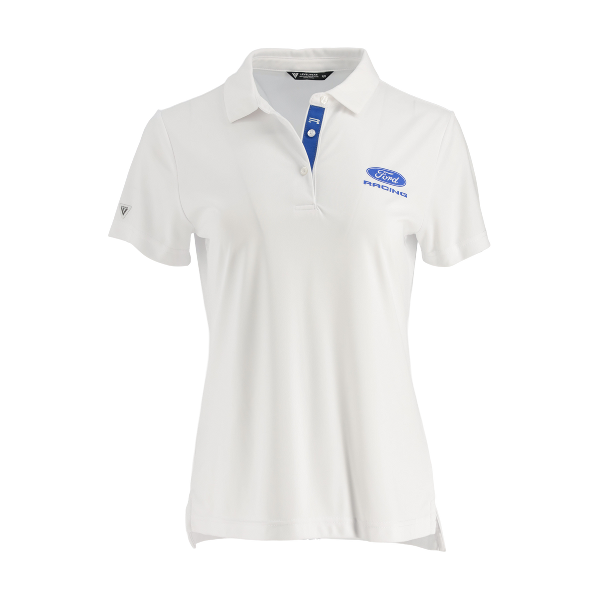 white womens polo with ford racing logo