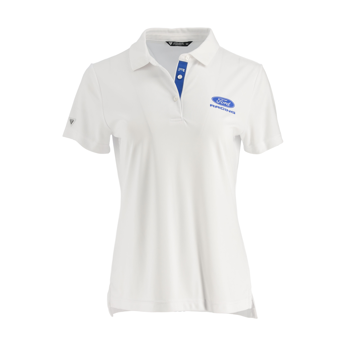 white womens polo with ford racing logo