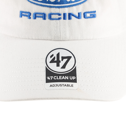 White cap with '47 Racing' logo and '47 Clean Up Adjustable' label.