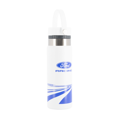 White water bottle with Ford Racing logo on a white background