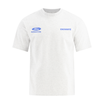 White t-shirt with Ford Racing logo and 'Enchante' text on a white background