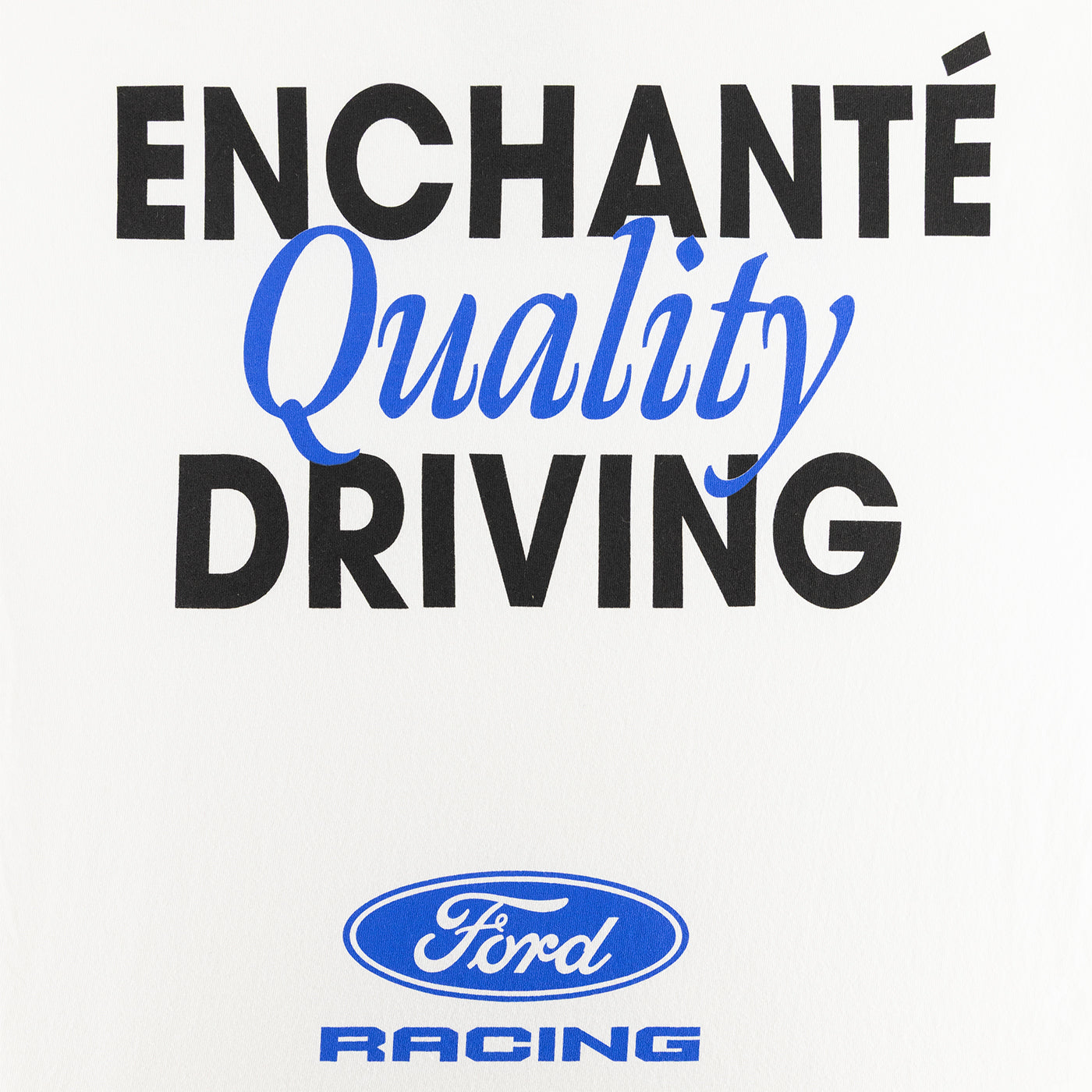 Ford Racing logo with 'Enchante Quality Driving' text on a white background