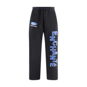 Black sweatpants with 'Ford Racing' logo and 'Enchante' text on a white background