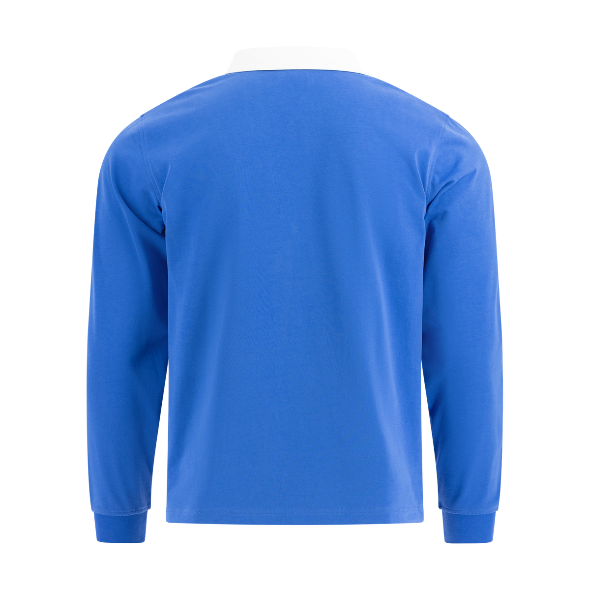 Blue long-sleeve shirt on a white background