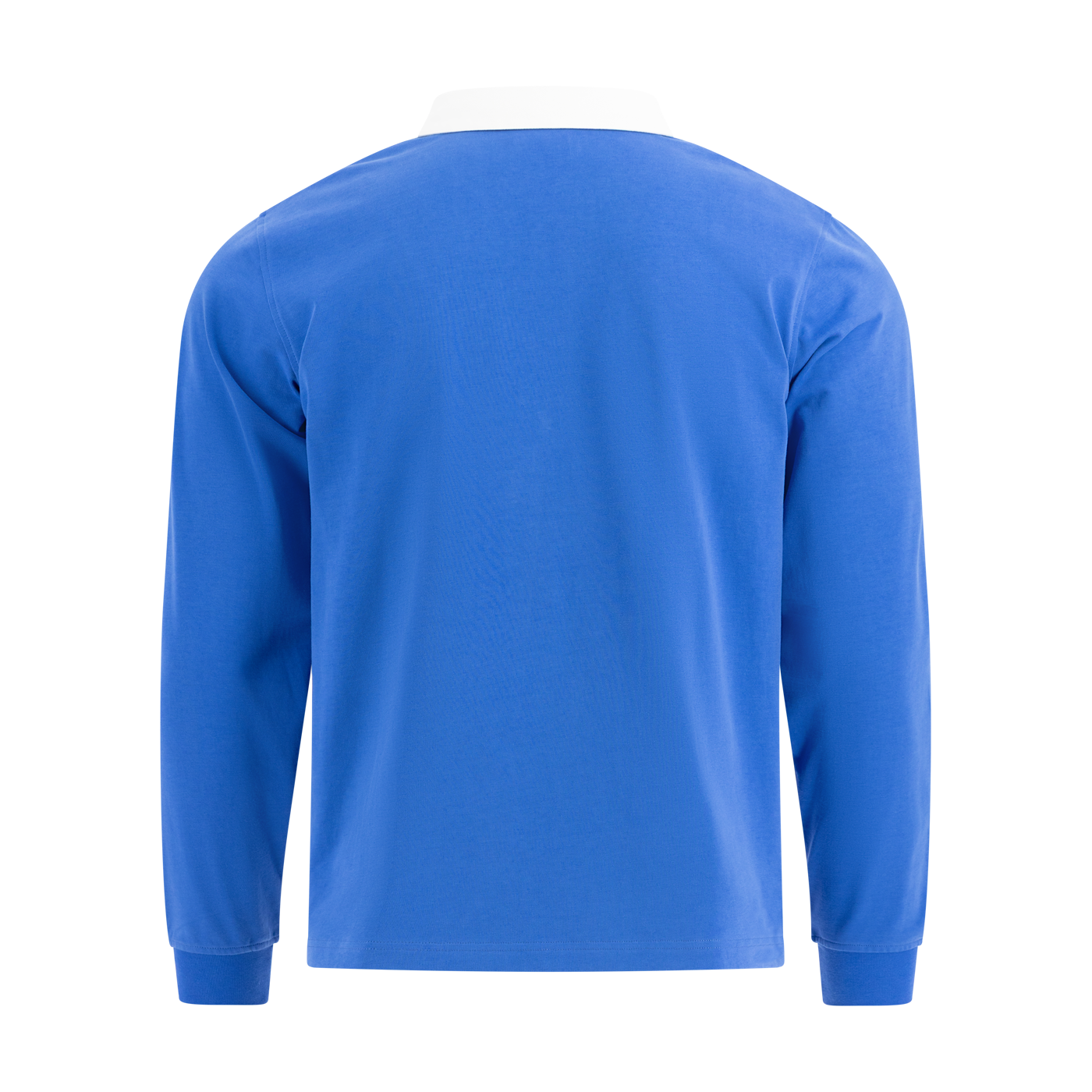 Blue long-sleeve shirt on a white background