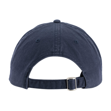 back of navy blue slide back hat
