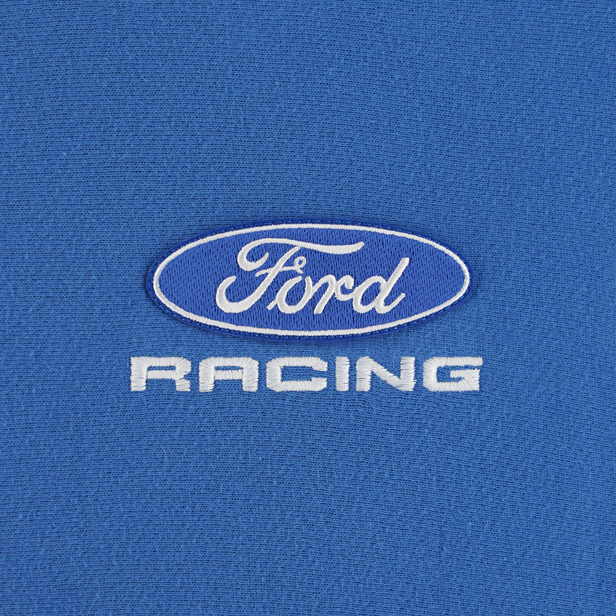 Ford Racing logo on a blue background