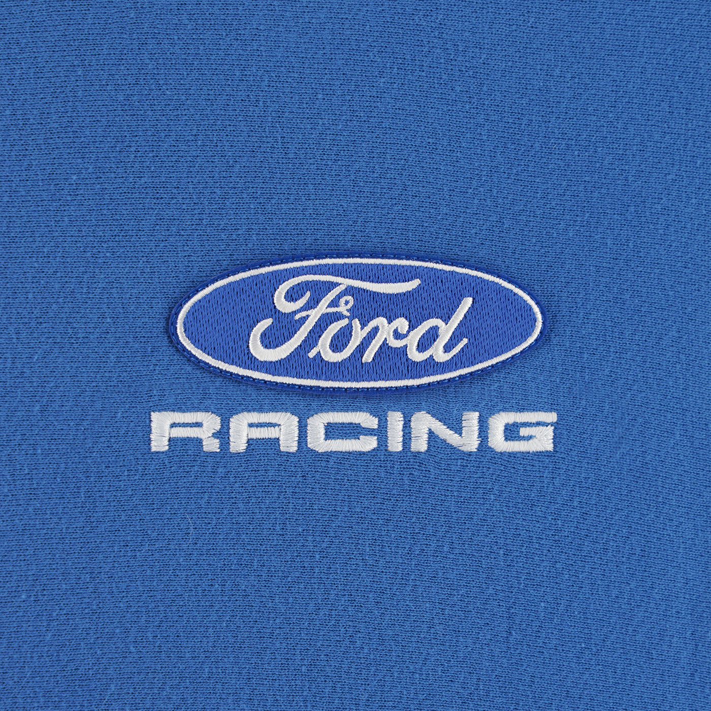 Ford Racing logo on a blue background