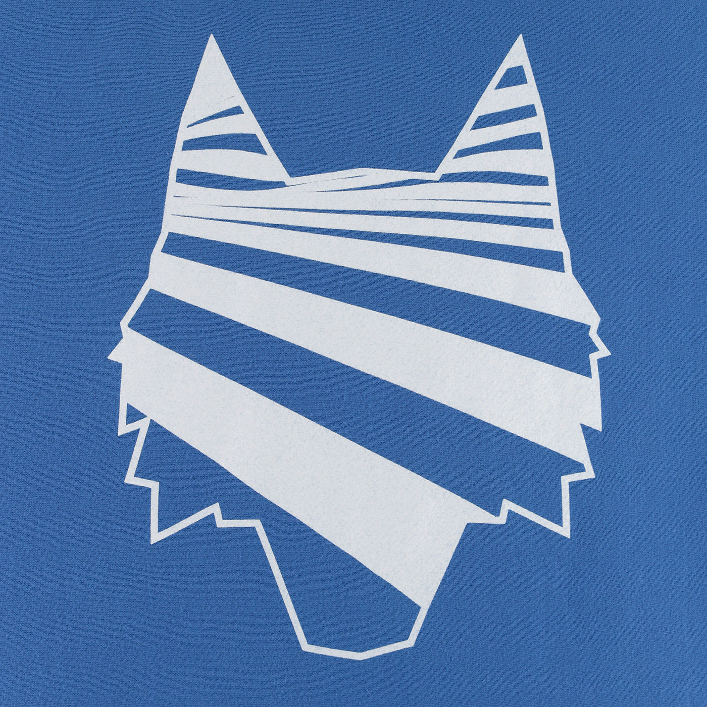 White abstract cat silhouette on a blue background