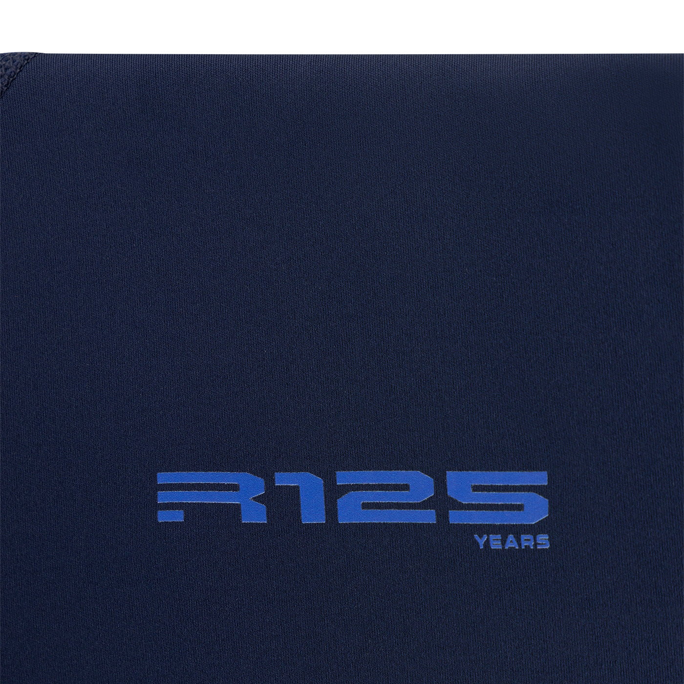 R125 years text on navy blue background