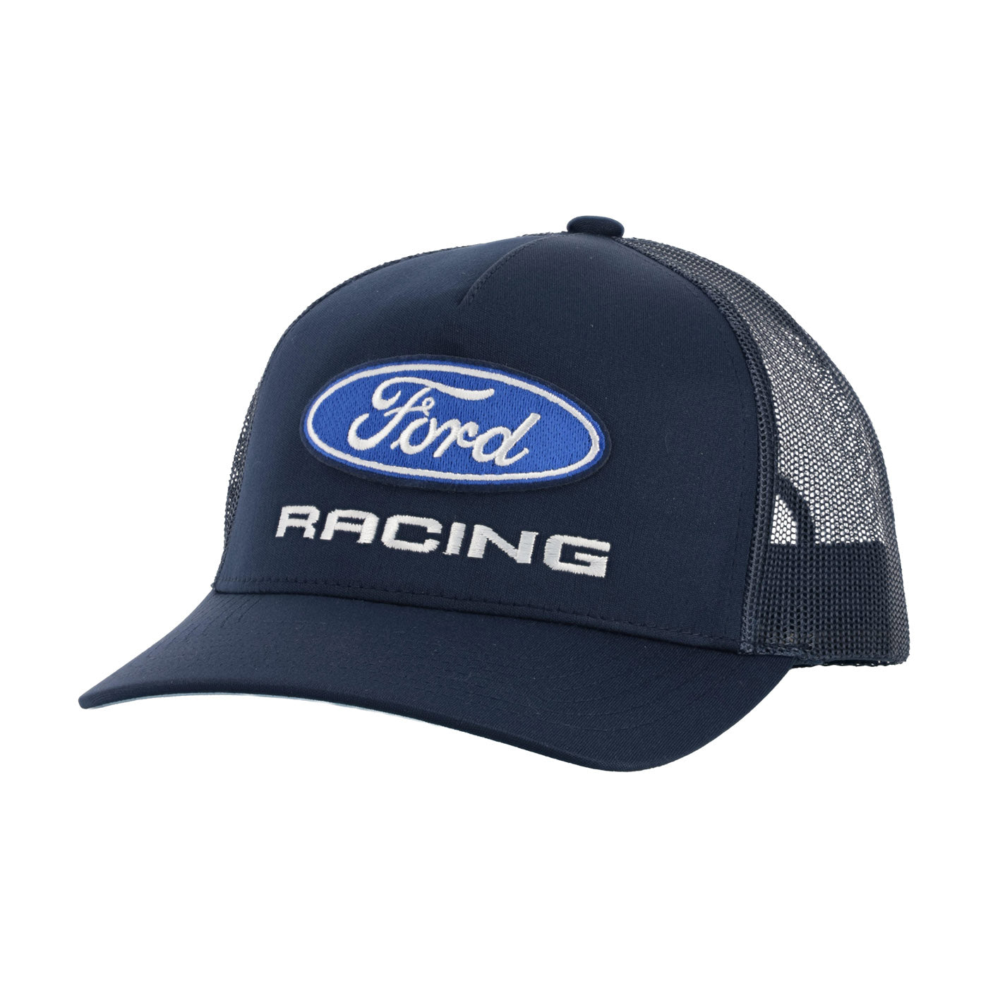 ford racing logo navy blue mesh hat