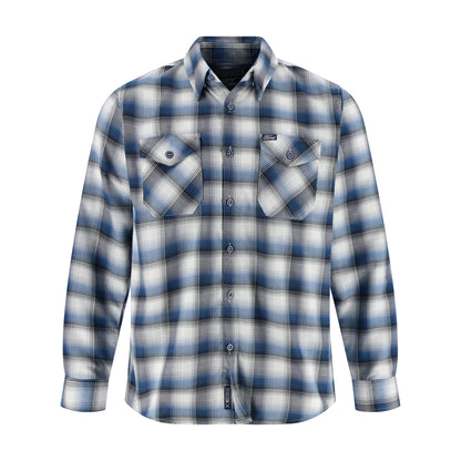 Blue and white plaid shirt on a white background