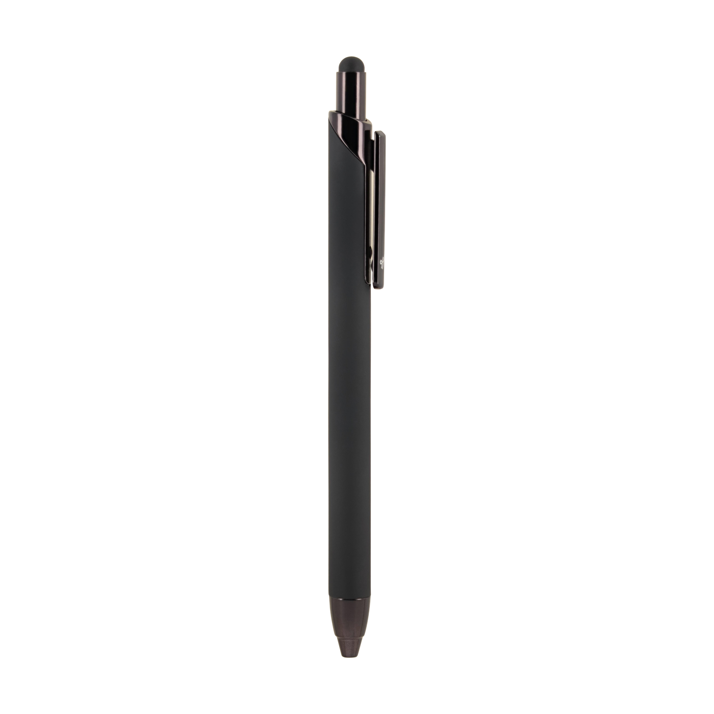 Black pen with stylus on a white background