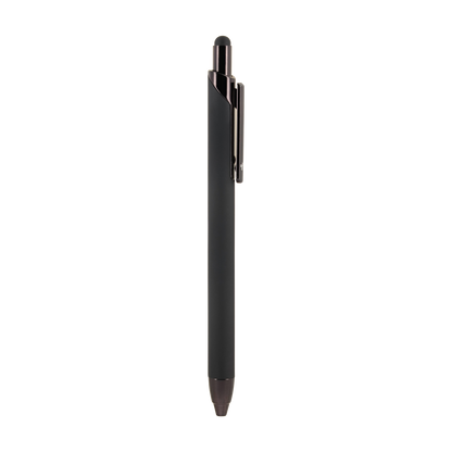 Black pen with stylus on a white background