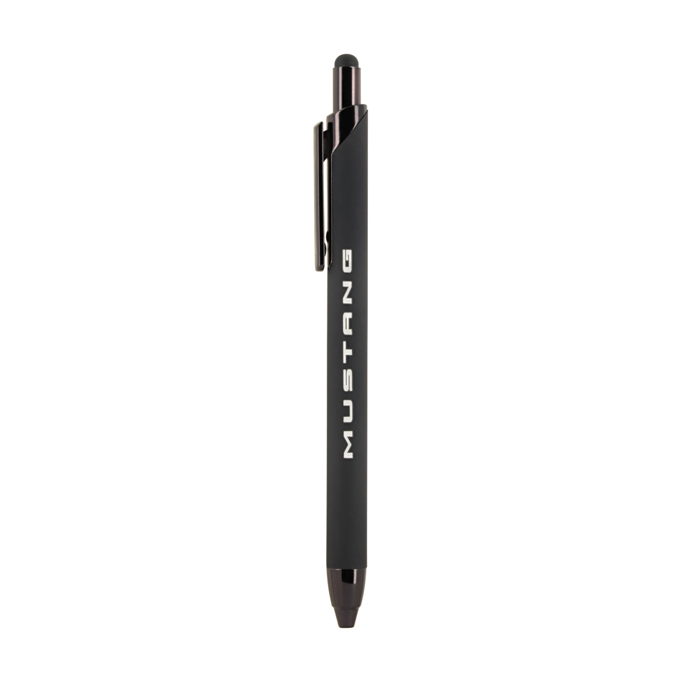 Black pen with 'Mustang' branding on a white background