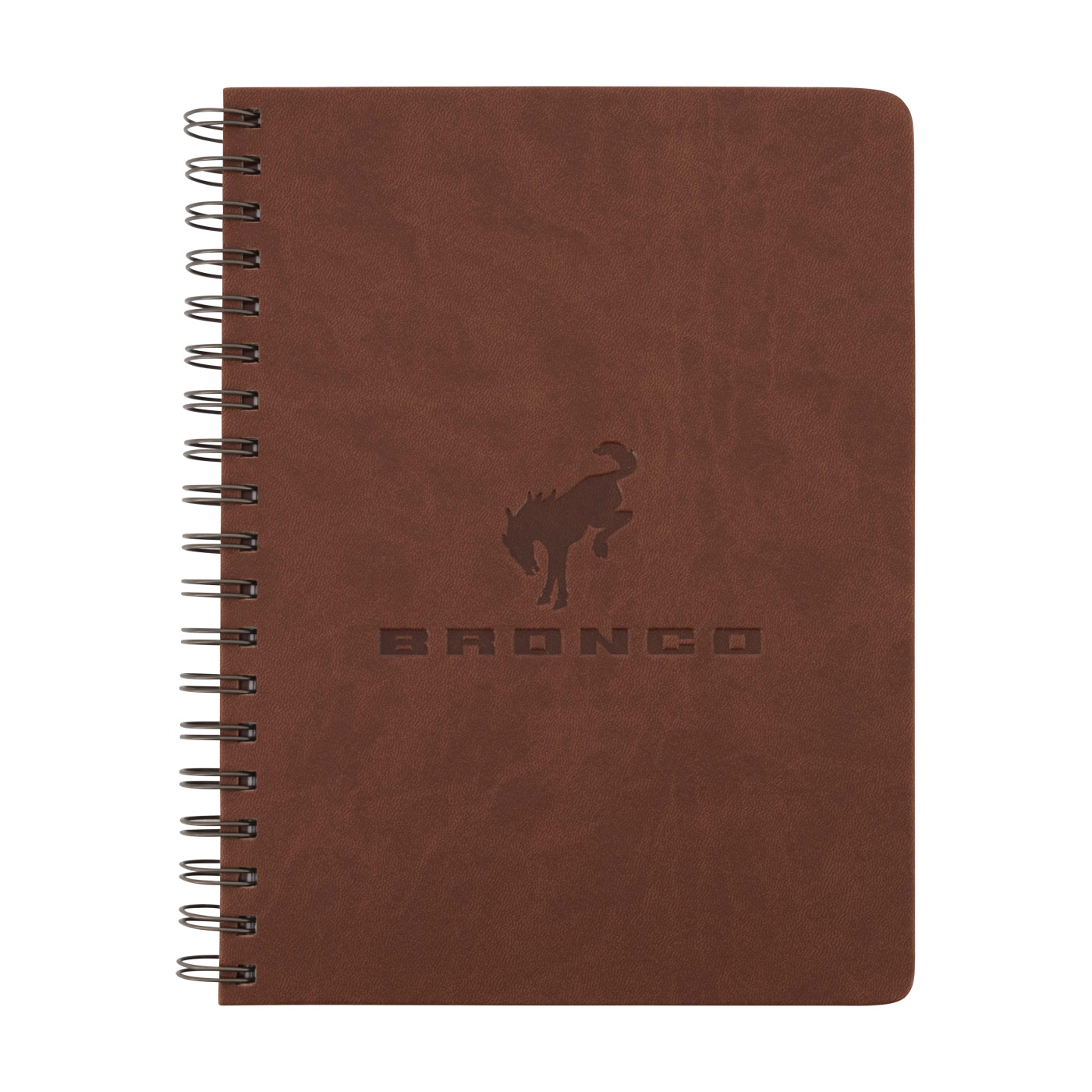 Brown notebook with 'Bronco' branding on a white background