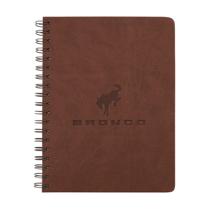 Brown notebook with 'Bronco' branding on a white background