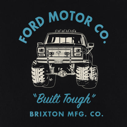 Illustration of a Ford truck with 'Ford Motor Co.' text on a black background