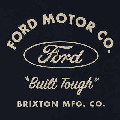Ford Motor Co. logo with 'Built Tough' and Brixton Mfg. Co. text on a black background