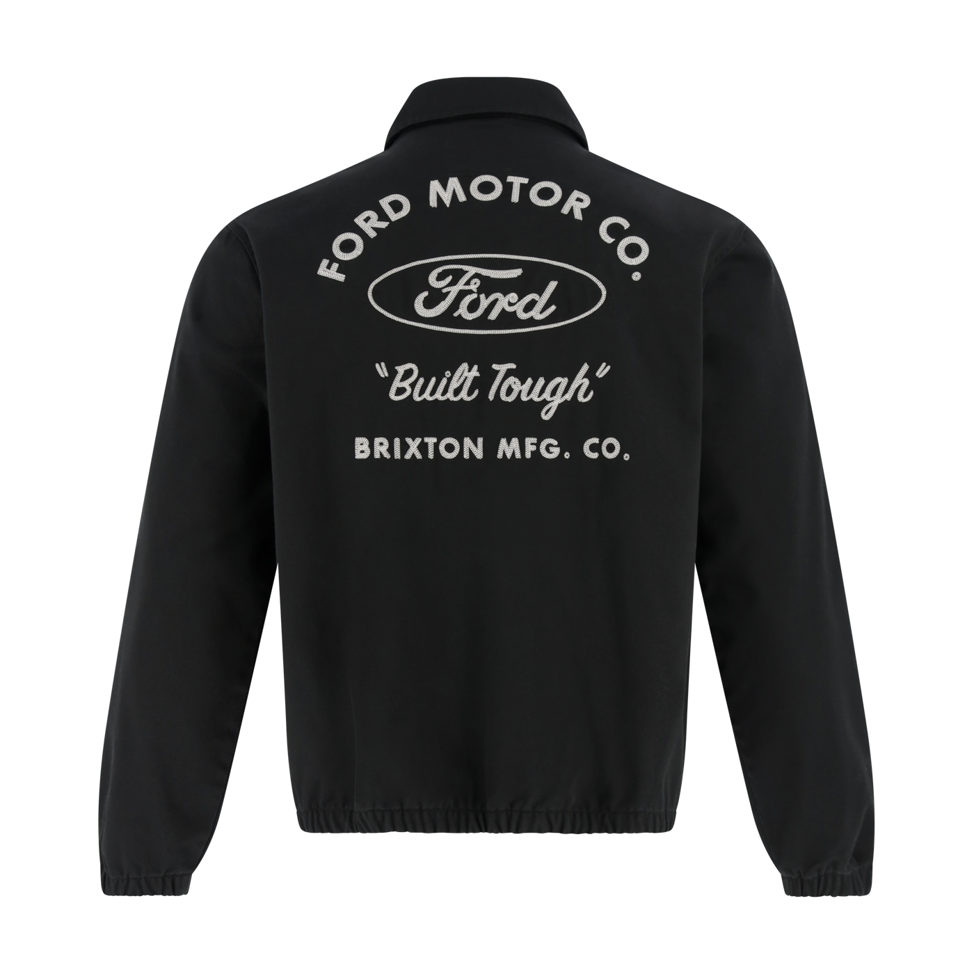 Black jacket with Ford logo and text on a white background