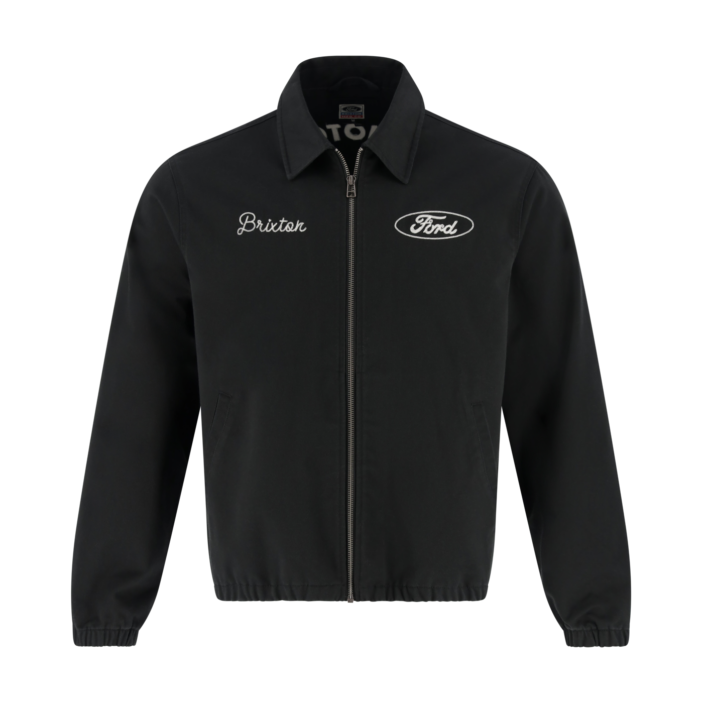 Black jacket with 'Ford' logo on a white background