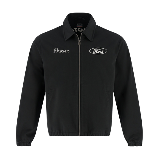 Black jacket with 'Ford' logo on a white background