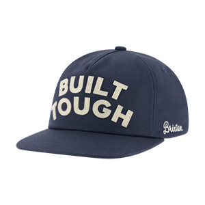 Navy blue cap with 'Built Tough' text on a white background