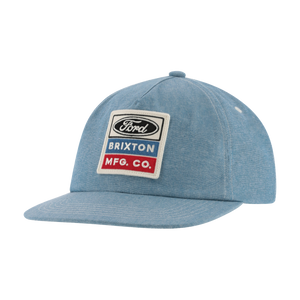Blue cap with Ford and Brixton logos on a white background
