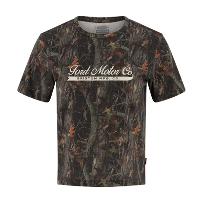 Camouflage t-shirt with Ford Motor Co. logo on a white background