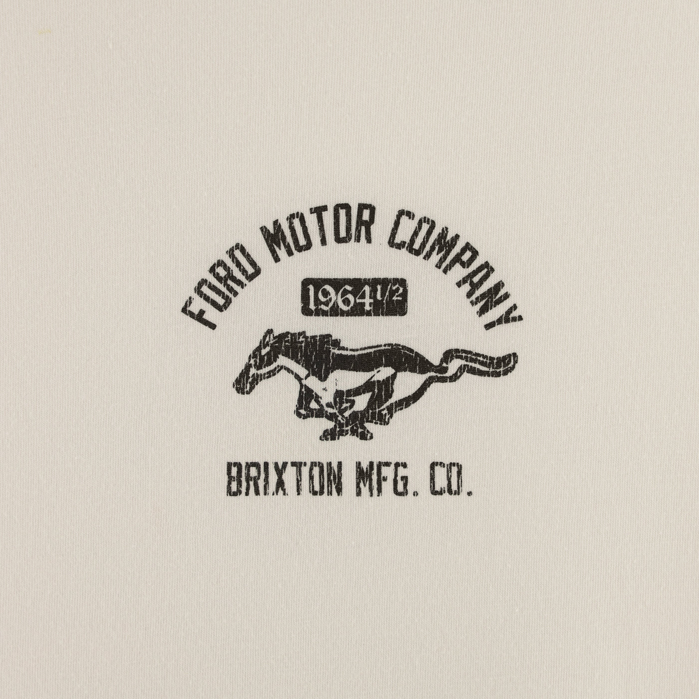 Vintage-style logo with 'Ford Motor Company' and 'Brixton Mfg. Co.' text on a beige background