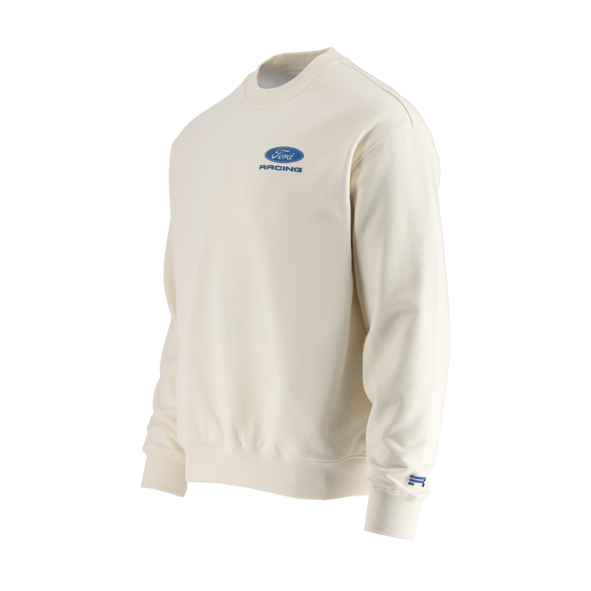 cream sweatshirt with ford racing logo 