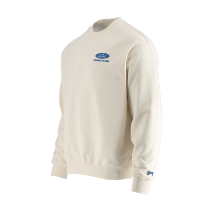 cream sweatshirt with ford racing logo 