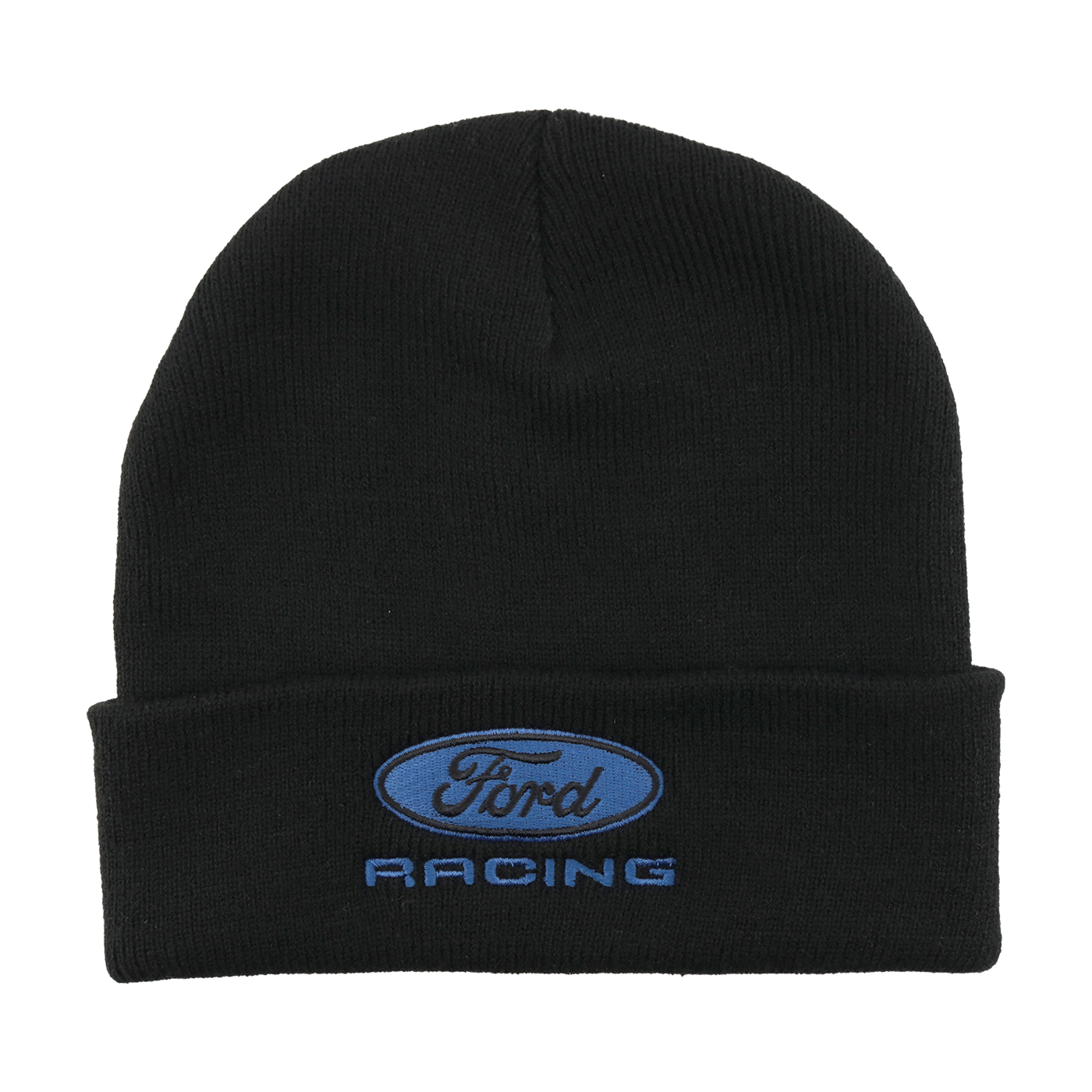 black beanie with Ford Racing logo