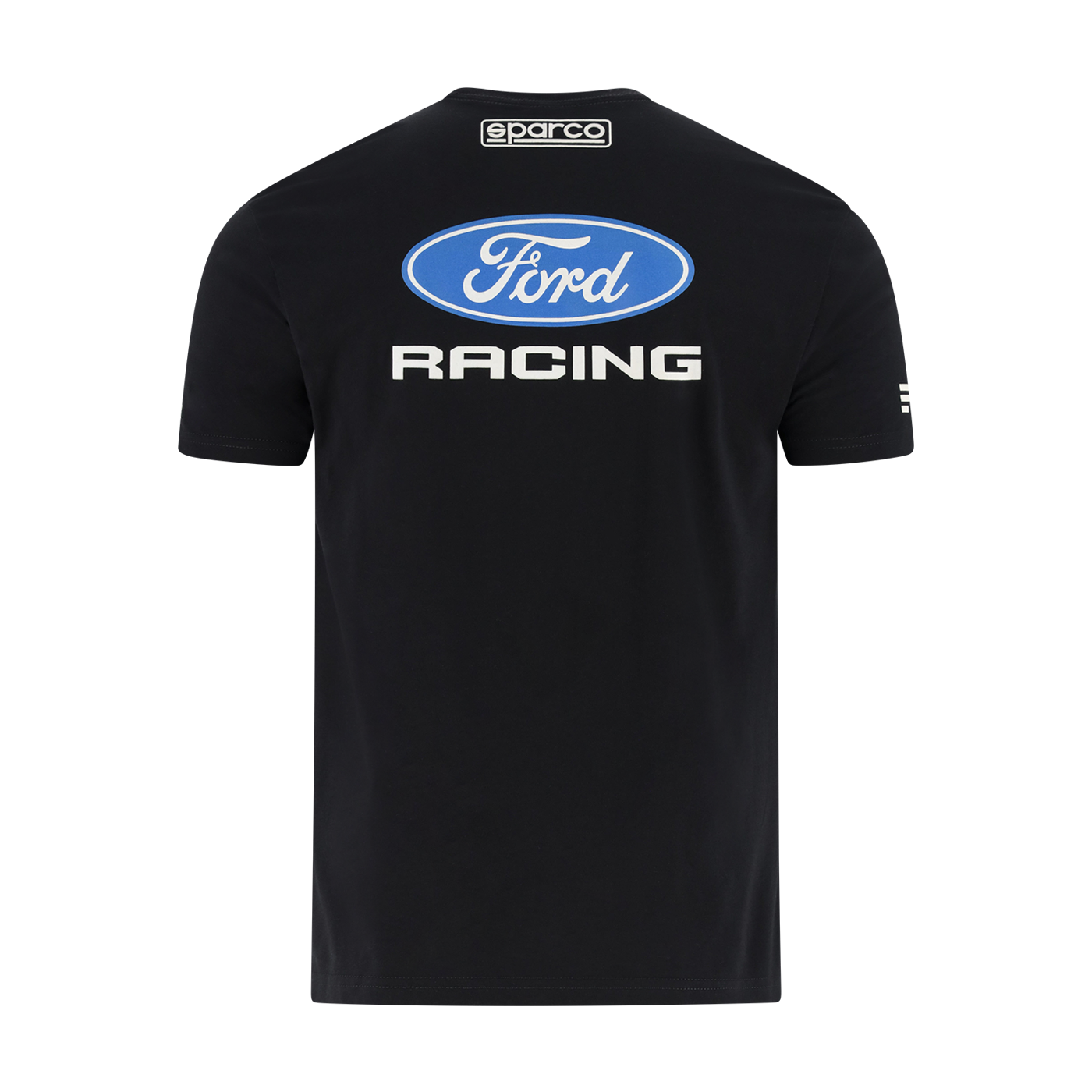 Black t-shirt with Ford Racing logo on a white background