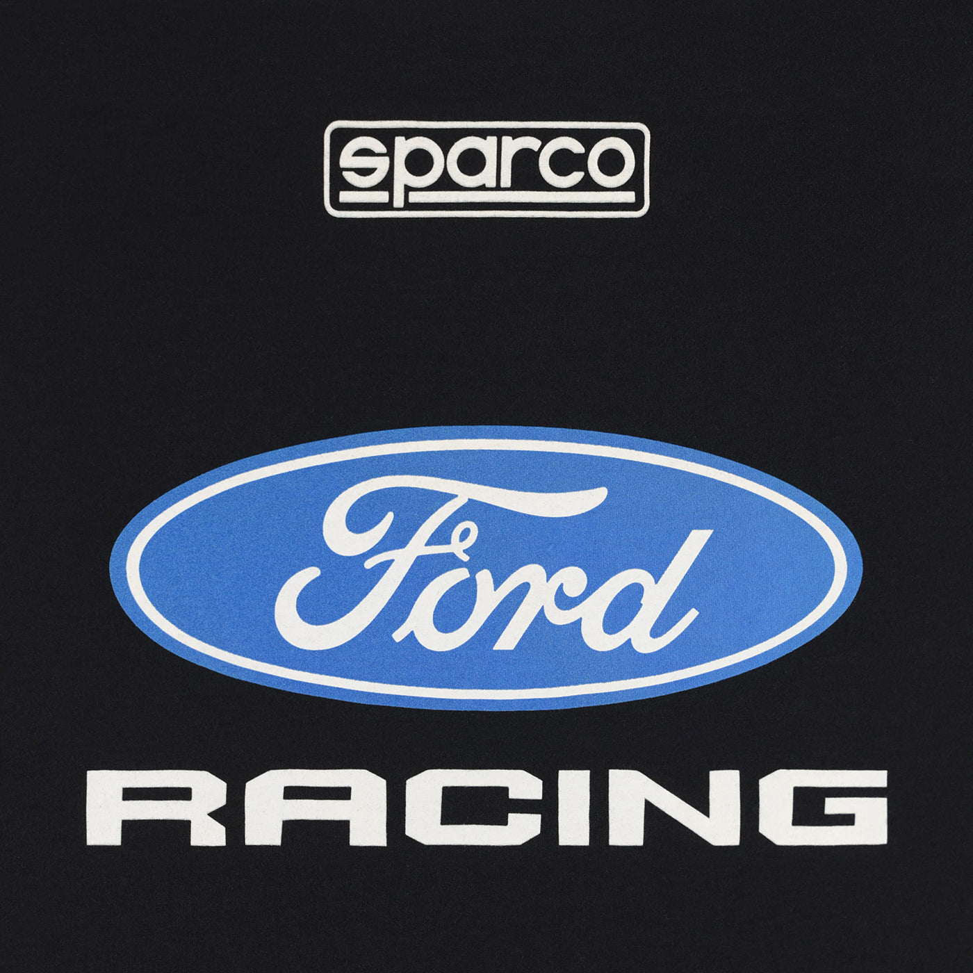 Sparco and Ford Racing logos on a black background