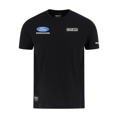 Black t-shirt with Ford Racing and Sparco logos on a white background