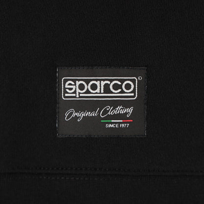 Black background with white text "Sparco" original clothing since 1977.