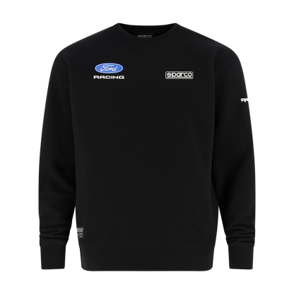 Black sweatshirt with Ford Racing and Sparco logos on a white background