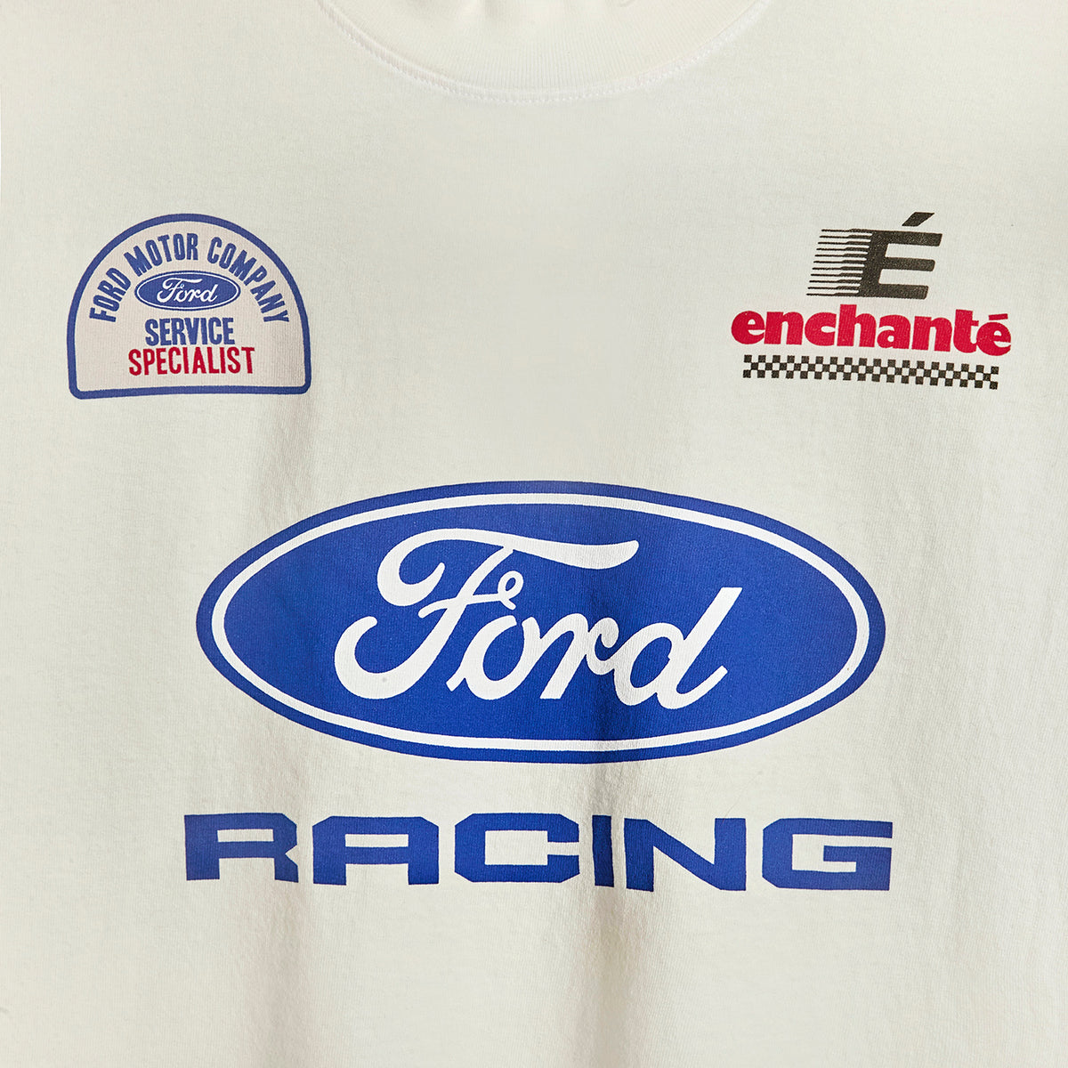 White shirt with Ford Racing logo and branding on a white background