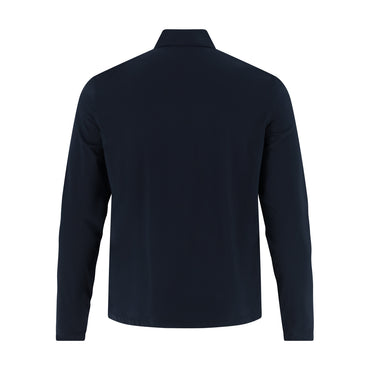 Navy long-sleeve shirt on a white background