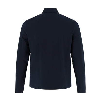 Navy long-sleeve shirt on a white background